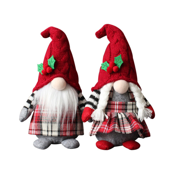 2pcs cute braids faceless doll plaid with hood forest old man hou