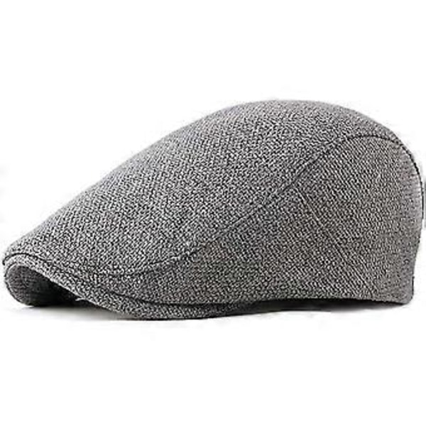 Herr Flat Cap Newsboy Keps Basker Keps Tillverkad av Bomull Fladdermus Hatt för Vår och Höst Mörkbeige grey