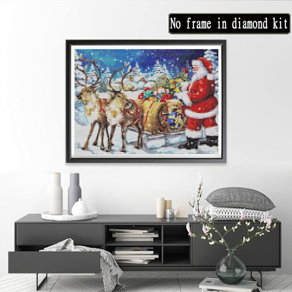 (13) 4 stk DIY diamantmaleri julekit, 5D julebroderi