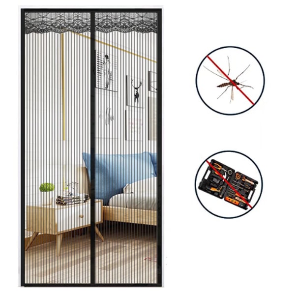 Myggnett magnetisk dør 90x210 cm, ultrafint nett, magnetisk C