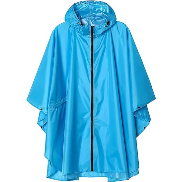 1 stk Poncho Regnfrakk med glidelåshette for voksen