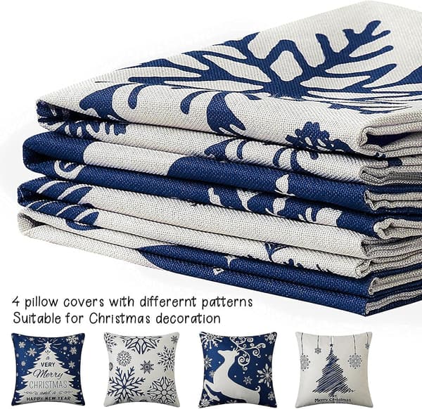 Juldekoration Jul Kuddfodral Set om 4 Jul