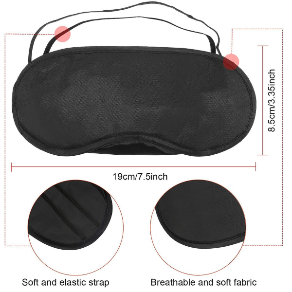 20-pack Ögonmask för sömnspel med näsdyna (svart)