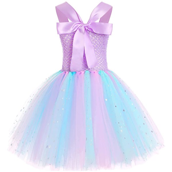 Princess Tutu Flickor Led Ljus Upp Sjöjungfru Prinsessa Klänning Födelsedag Outfit För Halloween Kostym（L(5-6Y) Rosa）