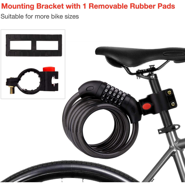 Bike Lock Cable Bike Security Cable 5 Position Electric Bike Padl