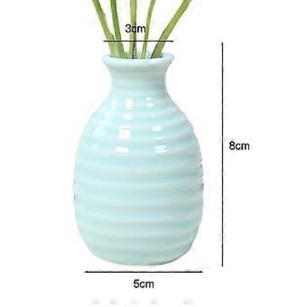 Plante Hydroponisk Keramisk Vase Kreativ Fremme Sund Vækst Plantekasse til Stue Soveværelse Studie Cyan