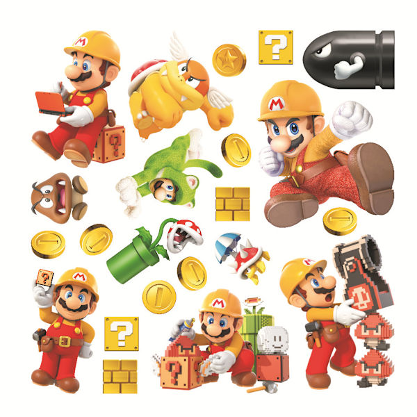 Super Mario seinä tarra, tapetti, PVC huoneen sisustus, 32x32cm