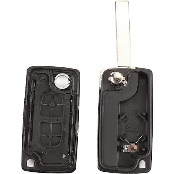 (2 Knapper  CE0536) 2 Knapper Nøkkelskall Kompatibel CE0536 Folding Flip Nøkkel for Peugeot 207 307 308 407 408 3008 5008 Citroen C2 C3 C4 C5 C6 C8