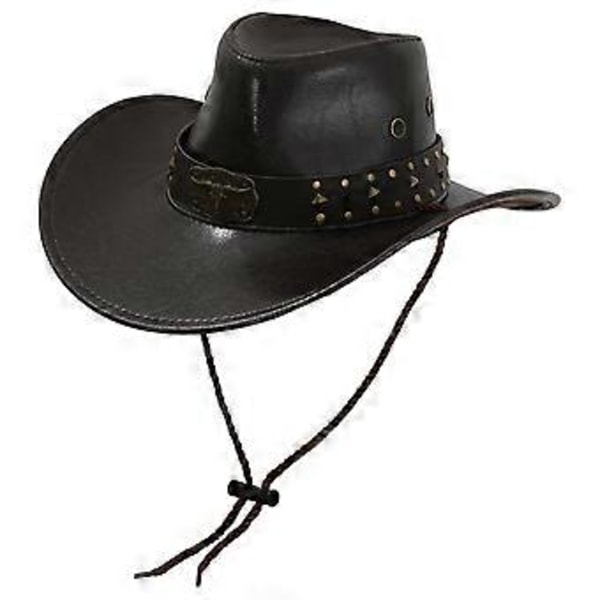Cowboy Hat Dame Solbeskyttelse Hat til Sceneoptræden Kostume Rekvisitter Shopping (Mørkebrun)