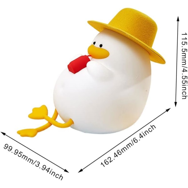 Anklampa (med gul hatt) LED-nattlampa för barn, söt anklamplampa S