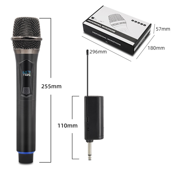 Trådløs mikrofon Dual Cordless Metal Dynamic Mic System
