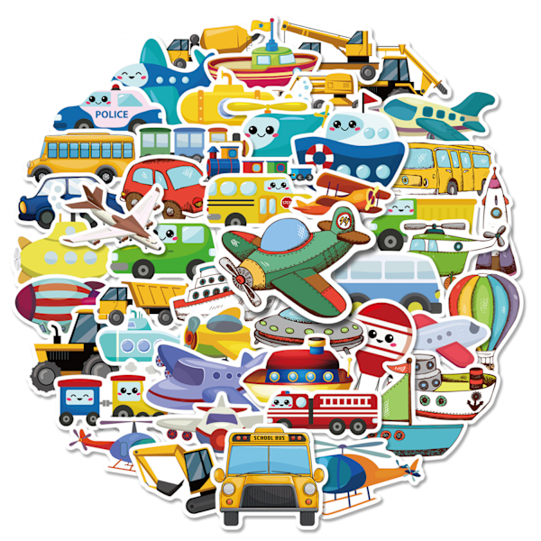 50 tegneseriefærgestickers