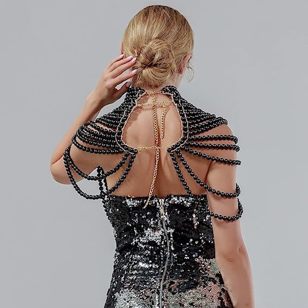 Perle Body Chain Bra - Fashion Skulder Halskjeder Bra C