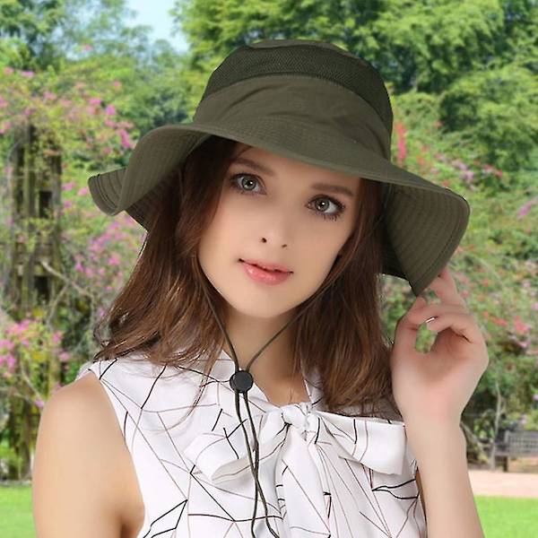 Unisex bredbrättad solhatt, utomhus Upf 50+ vattentät Boonie-hatt sommar UV-skydd solkepsar（orange）