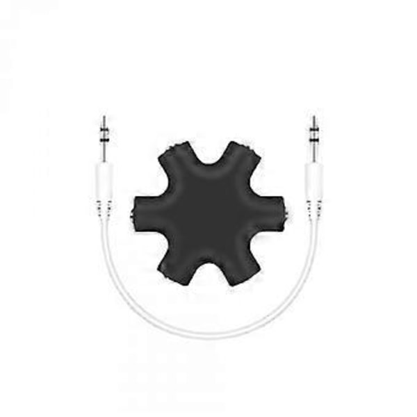 6 i 1 3,5 mm Audio Splitter Multi Hovedtelefon Adapter 1 Han til 5 Hun AUX Audio