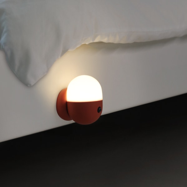 Bevægelsessensor natlys til børneværelse, mini genopladelig baby LED natlys, bærbar magnetisk kapsel natlampe med blødt varmt lys til småbørns toilet trappevæg (grøn)