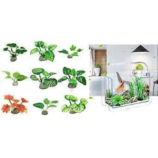 Akvarier Livagtige Kunstige Planter Akvatisk Dekoration Akvariedekor Akvarium Ornament Ferskvandslandskabspleje 10 STK 9