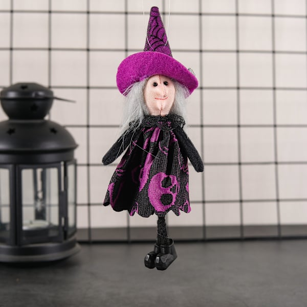Luova sarjakuva kurpitsa noita riipus - Halloween kallo pehmolelu
