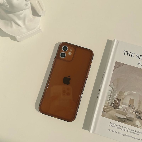 Klart etui kompatibelt med etui til Iphone 11 Pro, ultratyndt silikonebeskyttelsescover, fleksibelt blødt cover, brun