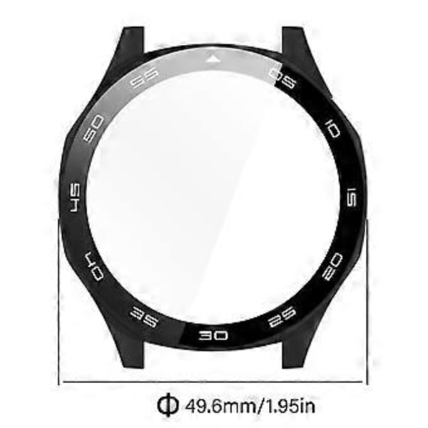 Smartwatch Bumper Beskyttelsesetui Fuld Dækning Smartwatch Etui Multifunktion 46mm Smartwatch Beskyttelse til Watch GT5 46mm Sort Black