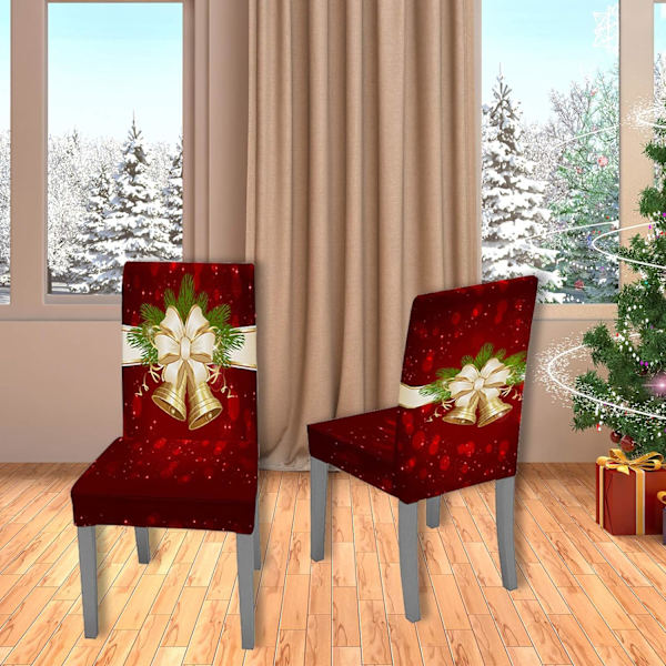 4 stk. juleelastiske stoleben, velegnet til jul