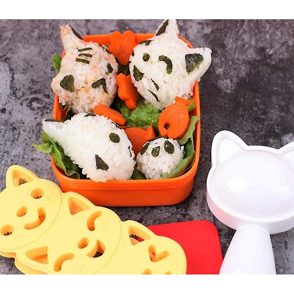 Risbollform Set Katt Söta Risbollform Diy Sushi Bento Nori Köksrisform