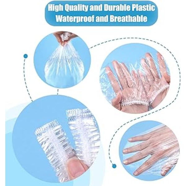 100 stk (Hvit) Engangs Dusjhette i Klar Plast for Hjemmet