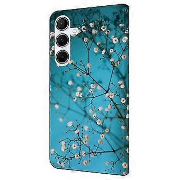 Skal för Samsung Galaxy A16 5G/A16 4G TPU+PU Läder Flip Fodral Flower Branch