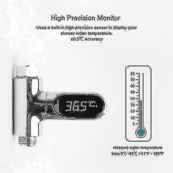 LED-display vandmåler digitalt brusetermometer badetemperaturmonitor vandtemperaturmåleinstrument med 5~85 rækkevidde / høj nøjagtighed brusebad badeværelsestilbehør