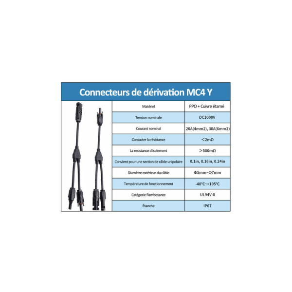 MC4 solcelle-tilkoblingskabel, tilkoblingskabel for solcellepaneler