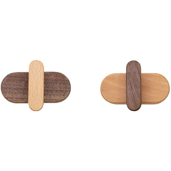 2 stk. Simple Modern Træ Krog Væg Krog Gratis Punching Sticky Hoo