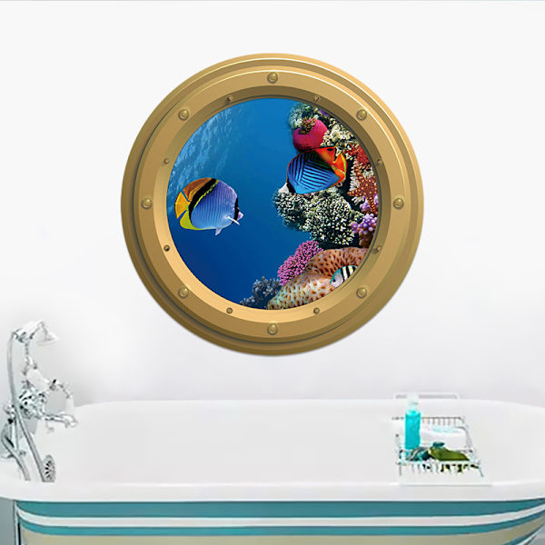 2 stk. Marine Wall Stickers, Tropiske Fisk Ubåd Wall Sticker D