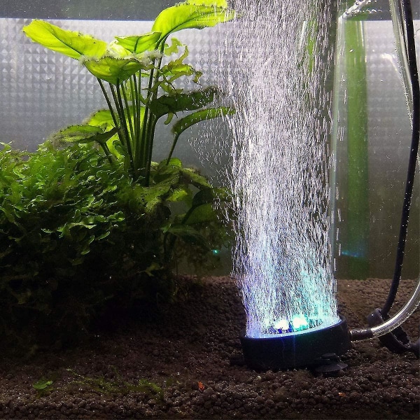 Neddykkelig akvarium boblelampe, automatisk farveskift