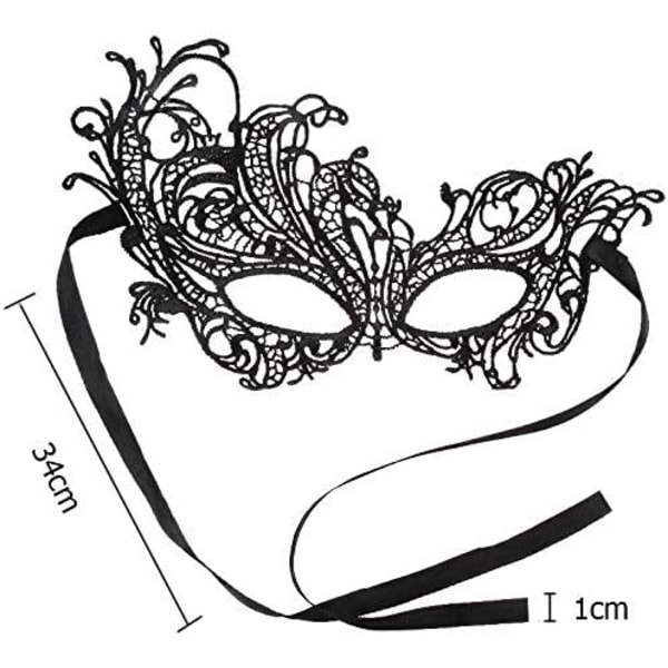 15 stk. venetiansk maske med blonde, sexet blonde, sort, halv ansigtsmaske B