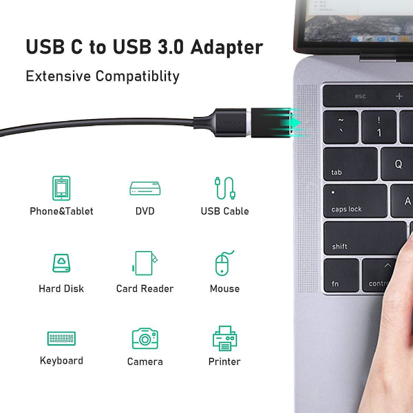 Usb-hubb med strömförsörjning 3.0 Usb-datahubb med individuella LED-strömbrytare Usb-splitter Stödjer supersnabb dataöverföring（EU-kontakt）