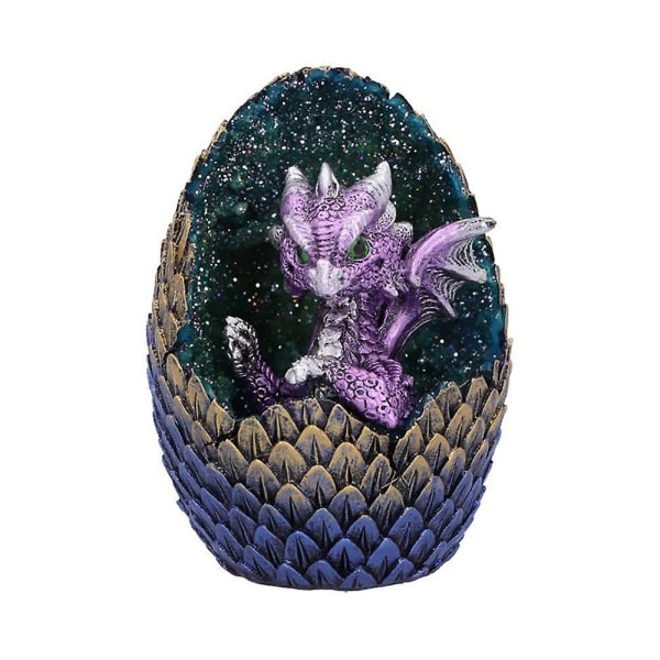 Lava Baby Dragon Egg Resin Skulptur Hjem Statue Ornament Dekor (lilla)