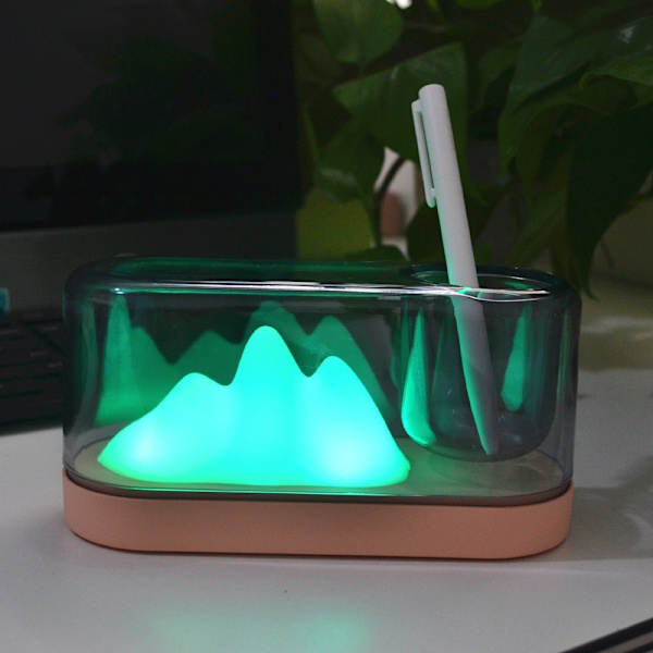 Vuoren värit pöytälamppu Kasvi pöytälamppu Mini ruukkuplantaasi Ambient Light (Pink)