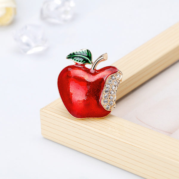 Kreativa jultillbehör, tecknad äppelbrosch, ping an fruktbrosch, julklappar