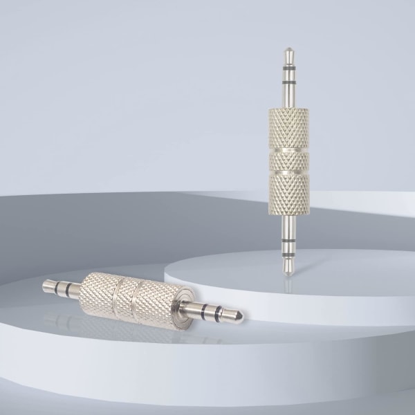 3,5 mm hane till hane ljudadapter metall silver 3 pol 3,5 mm stereojack