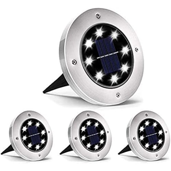 Solar Light Outdoor, Solar Garden Light 4 Pack 8 LED Solar Recess