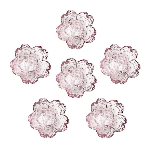 Rosa Dessertboller i Form av Kirsebærblomst, Mini Krystallbolle, Små Glassboller, Teposeholder, Dippeboller, Soyasaus