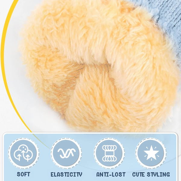Toddler Baby Vantar, Termiska Baby Vinterhandskar med Anti-shedding String för 0-3 Års Barn Skidåkning Snowboarding Camping Cykling Söta Cartoon Vantar Julgåva (Blå)