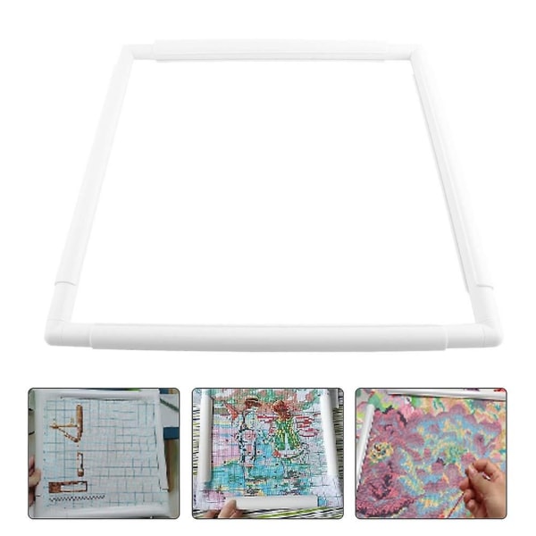 Broderiklämma Ram, Plast Fyrkantig Ram Broderi Båge För Broderi Quiltning Nålspets Korsstygn（43*43CM）