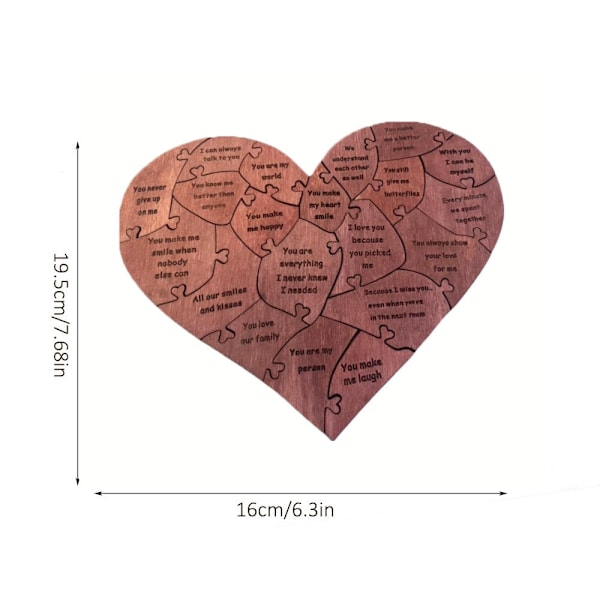 Romantisk Gave Hjerteformet Tremontering Valentinsdag, Jubileum, Bursdag, Kone, Mann, Kjæreste, Kjæreste, Mann Overraskelsesgave