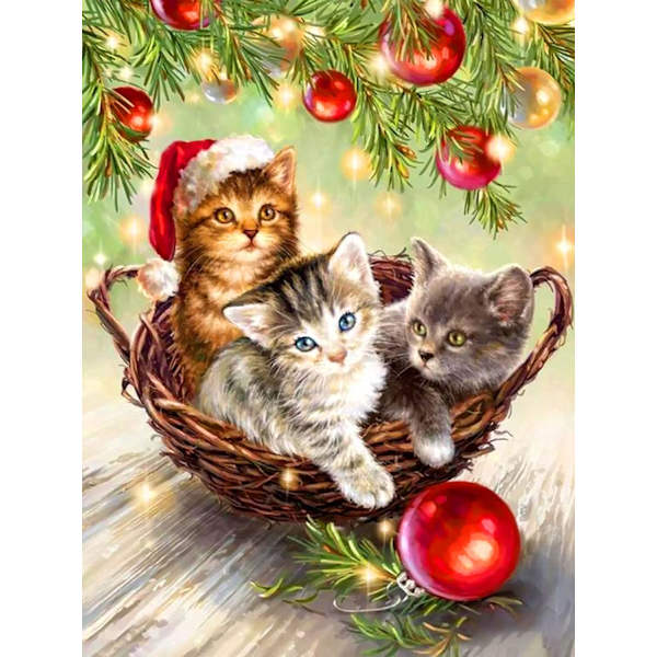 （20）3 st DIY Diamantmålning Jul Kit, 5D Jul Emb