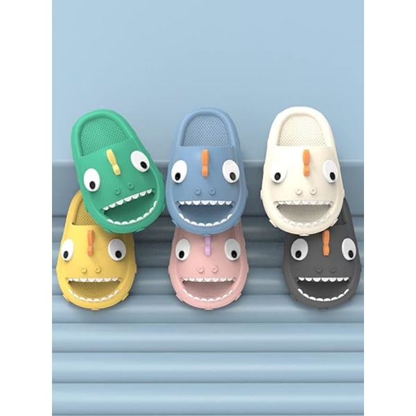 Cartoon Shark Sandaler, Småbarns Slide Sandaler, Barn Sommar Slip On Sandaler, Strand Pool Halkskydd Vattenskor, Inomhus Utomhus Lätta Toffelsandaler (13, 5-14 år gamla)