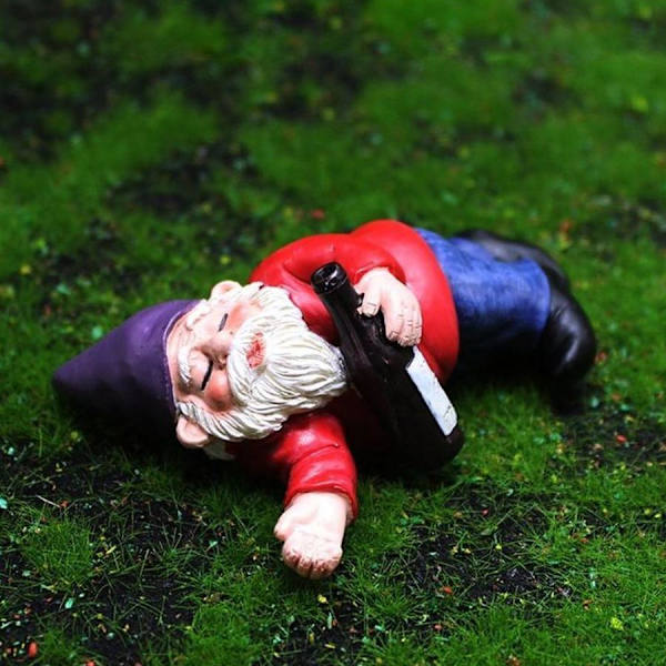 Miniatyr utomhusträdgårdstomtar prydnad, hartsalvstaty, rolig