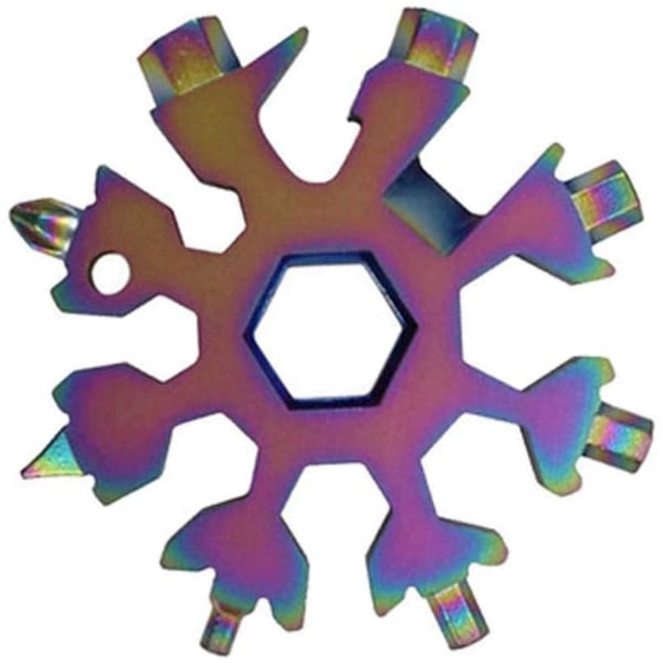 18-i-1 Snowflake multi | Multiverktyg i rostfritt stål | Smart Handy multifunktionsskruvmejsel (regnbåge)（4PCS）