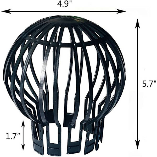 Ränneskydd svart, 4-pack, plast korg, lövränna