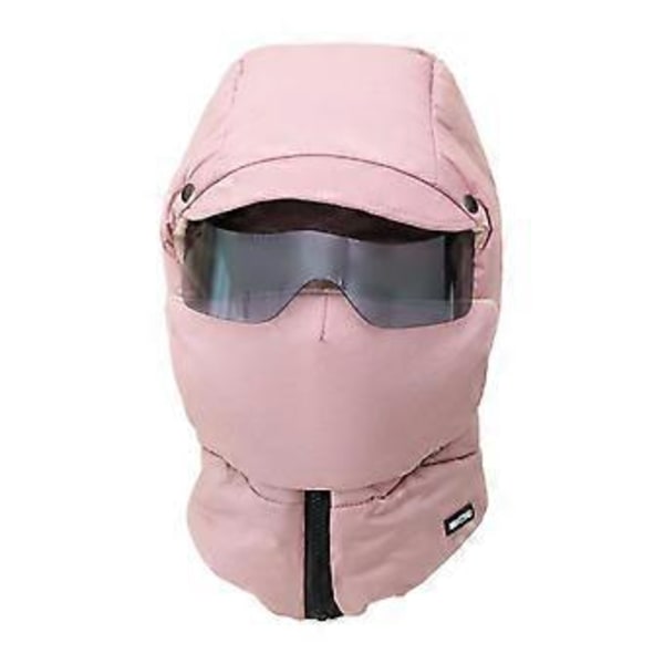 Vinterhat Vindtæt Maske Komfortabel Trapperhat til Udendørs Skiløb Cykling (Pink)